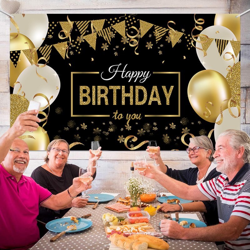 Happy Birthday Backdrop Banner Extra Large Sign Poster For Birthday Anniversary Party Background Banner Decor Supplies