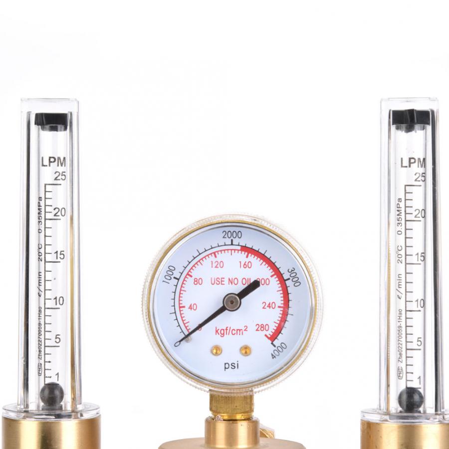 Dobbeltrør argonregulator flowmåler gastryk reducer  g5/8 gevind til svejsning (bx -562-5)
