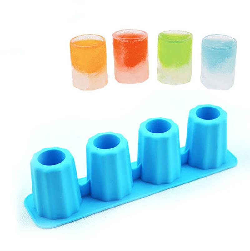 4pcs Ice Cube Tray Mold Makes Shot Glasses Ice Mould Novelty Ice Tray Summer Drinking Tool Ice Shot Glass Mold