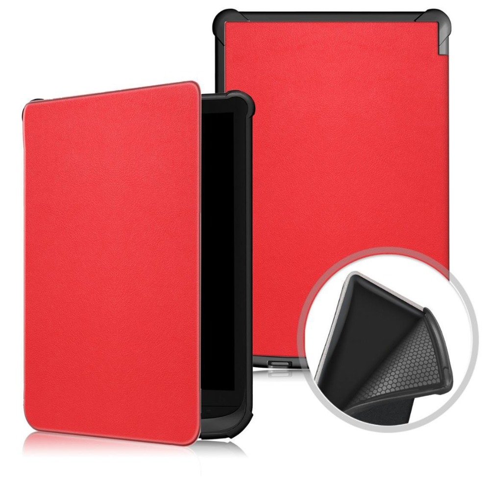 Auto Sleep/Wake E-Reader Case Protective Shell for Pocketbook 616/627/632/606/628/633/PocketBook Touch Lux 4/5/Basic Lux 2: Red