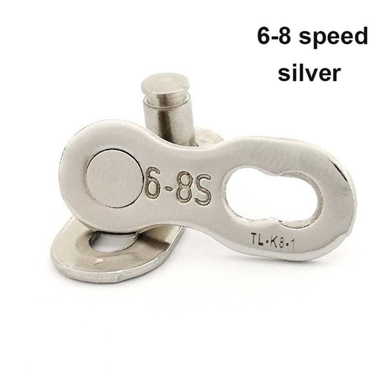 1Pair Bicycle Metal Magic Buckle Chain Connector Speed Chain Lock Buttons Joint Quick Master Link Bike Repair Parts Accessories: Silver 6-8 Speed