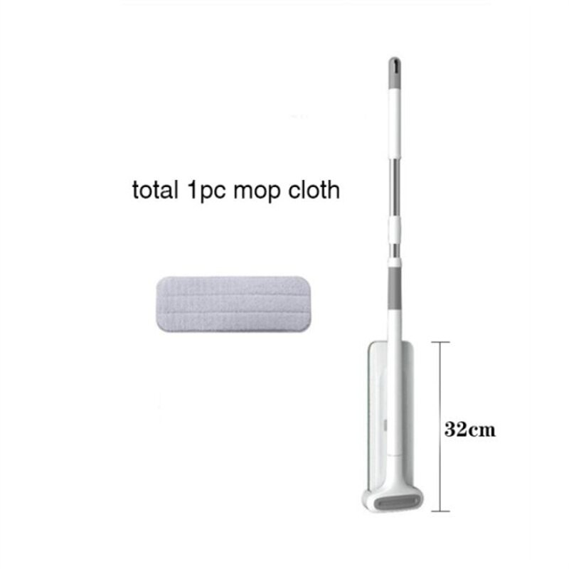 Balai serpillière en microfibre avec 3 pièces, tête rotative à 360 °, grattoir pour le nettoyage des sols, outils de cuisine à domicile: 32cm with 1Pc Pad
