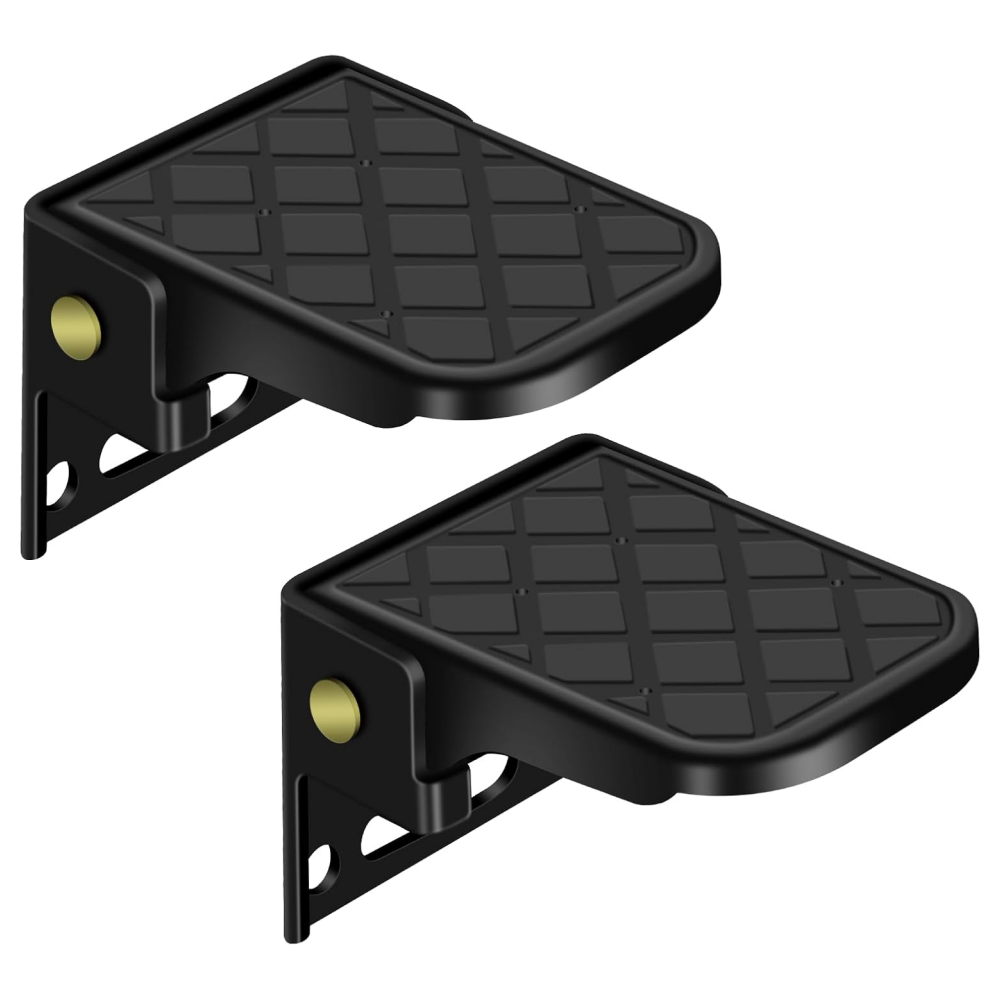 2 pcs folding truck bed step anti-slip for boat trailer bumper pickup truck tailgate ladder camper rv exterior accessories: Default Title