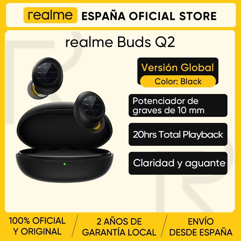 Realme Knoppen Q2 Tws Draadloze Hoofdtelefoon Bluetooth 5.0 Koptelefoon Touch Control 20 Uur Van Totaal Afspelen 88Ms Super Lage latency