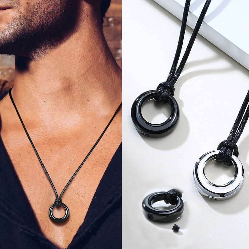 Círculo da vida eternidade amor karma colares, pingente memorial cinzas colar pulseiras para mulheres homens, lembrança cremação jóias