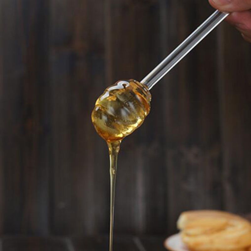 Honning ske glas honning krukke dykkerpind lang håndtag køkken gadget holdbart køkken honning værktøjer
