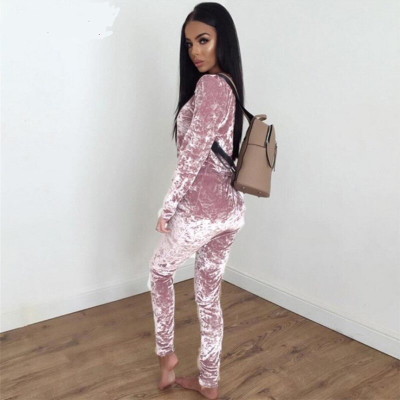 Autumn Women Warm Velvet 2 Two Piece Set Tracksuit Velor Smooth Soft Home Suit Women Fitness Set