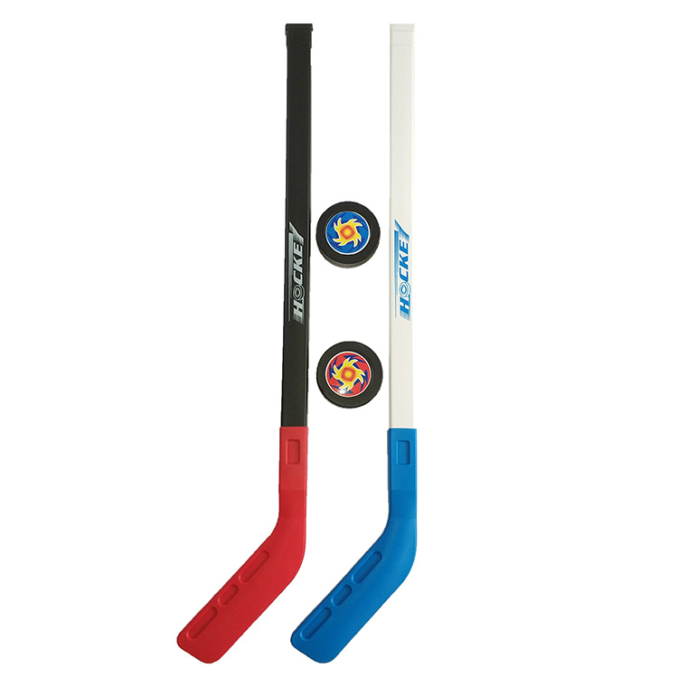 4 unids/set niños de invierno de los niños palo de Hockey sobre hielo herramientas de formación de plástico 2xSticks 2xBall de deportes de invierno de juguete se adapta para 3-6 años