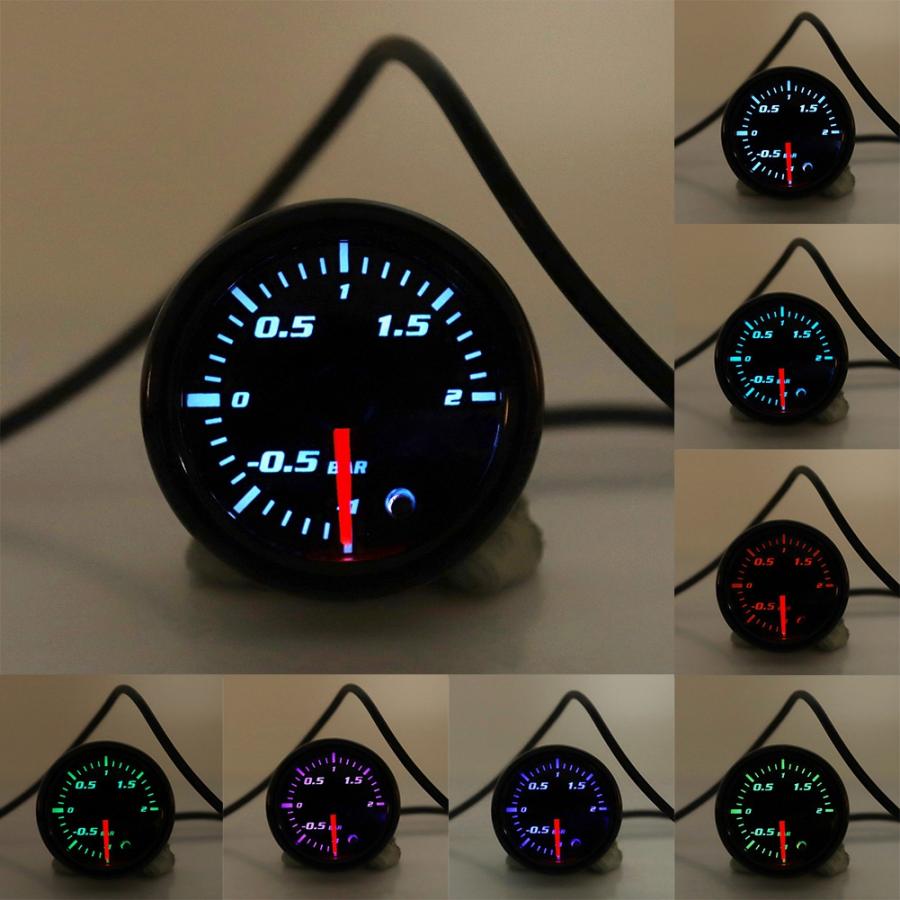 2in 52mm Car PSI Pressure Turbo Boost Gauge Colorful Screen Pointer Bar Vacuum Meter Kit Aluminum alloy Turbo Gauge