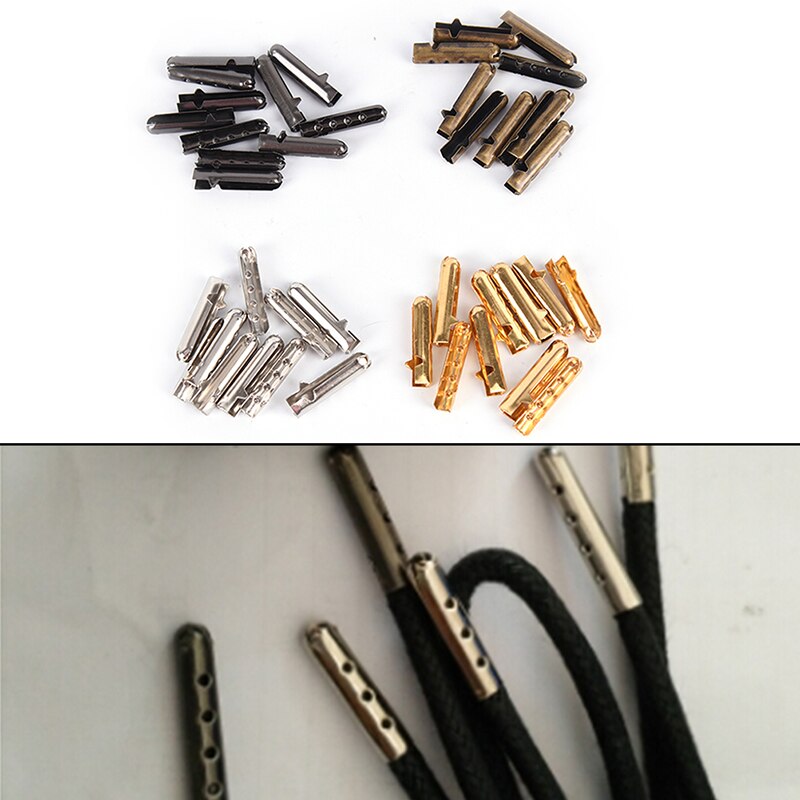 10 Uds herretes de Metal DIY cordones de zapatos reparación Cordón de zapato puntas de repuesto cabeza herramienta al aire libre