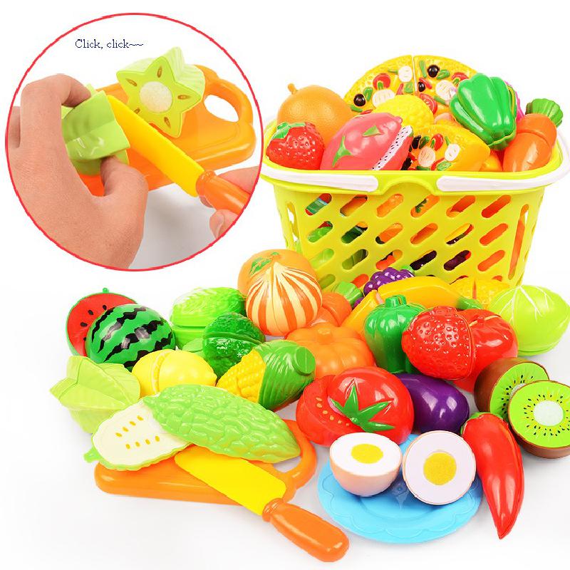 37 Pieces / set children pretend to play with toys fruit and vegetable cutting magnetic Mini toys children's kitchen food toys