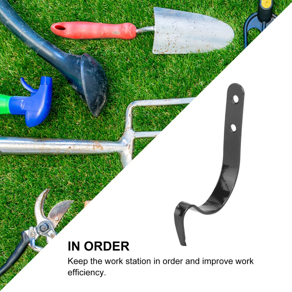 5pcs Metal Hanging J Shape Hooks Household Living Room Bedroom Heavy-duty Hanger for Hats Clothes Props with Screws (Black)