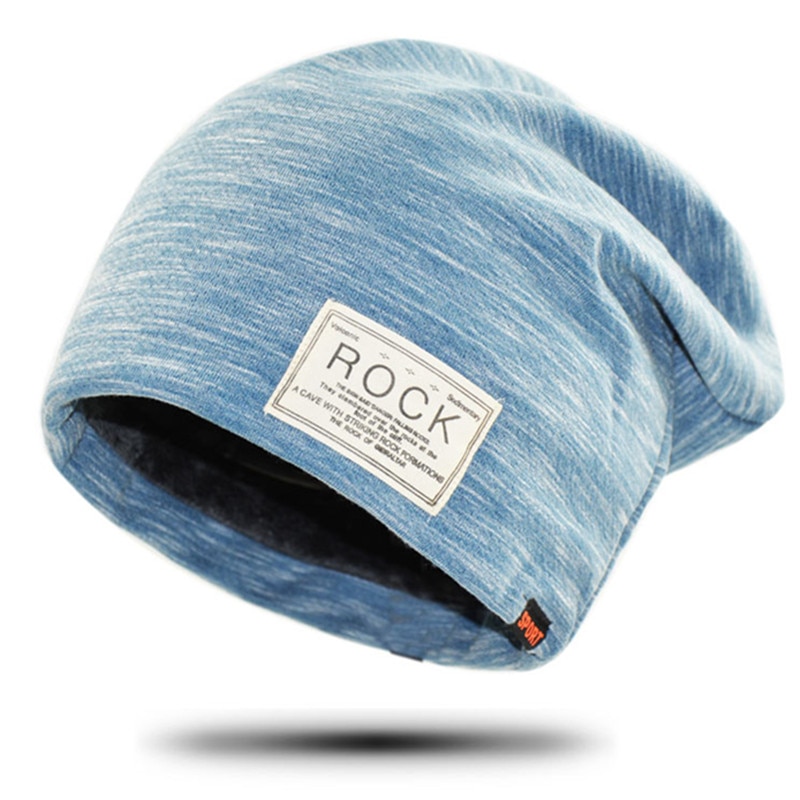 Women And Men ROCK Cloth Mark Hat Plus Cashmere Winter Hat For Women Warm Beanie 7 Colors Sports Ski Winter Caps