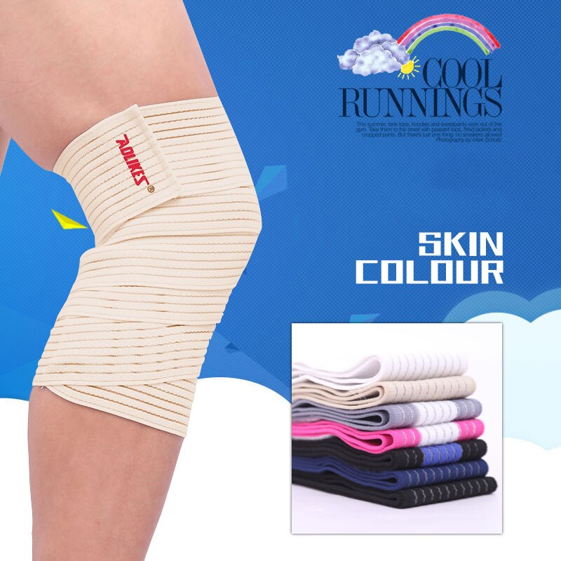 1pc elastiska bandage kompression knästöd sportrem knäskyddsband ankel ben armbåge handled vadstöd säkerhet 120cm: Hud