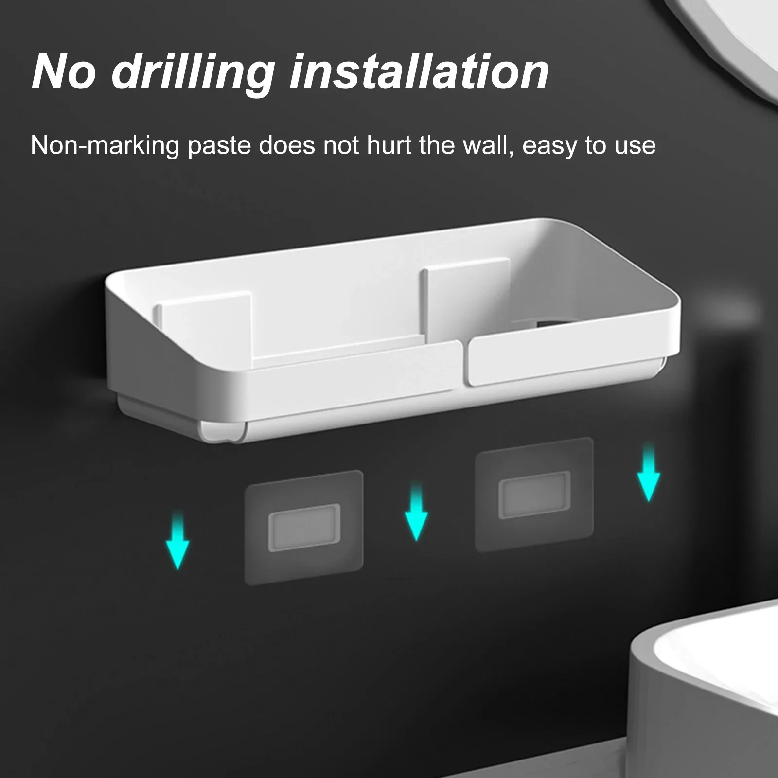 Badeværelse køkken bekvemmelighedsstativ hylde makeup opbevaringsorganisator kosmetik shampoo rack bruser hylde væg krydderirække uden boring