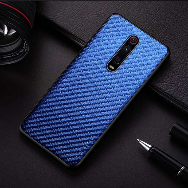 Handyhülle mit carbonfaser-textur für xiaomi redmi  mi 9t Profi, weiche rückseite, schutzhülle für xiaomi redmi  k20 Profi: Für  mi 9t / Blau