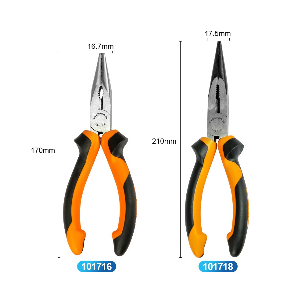 NINDEJIN 1pcs long nose pliers 6 inch 8 inch high carbon steel needle nose pliers wire pliers cutter repair tools