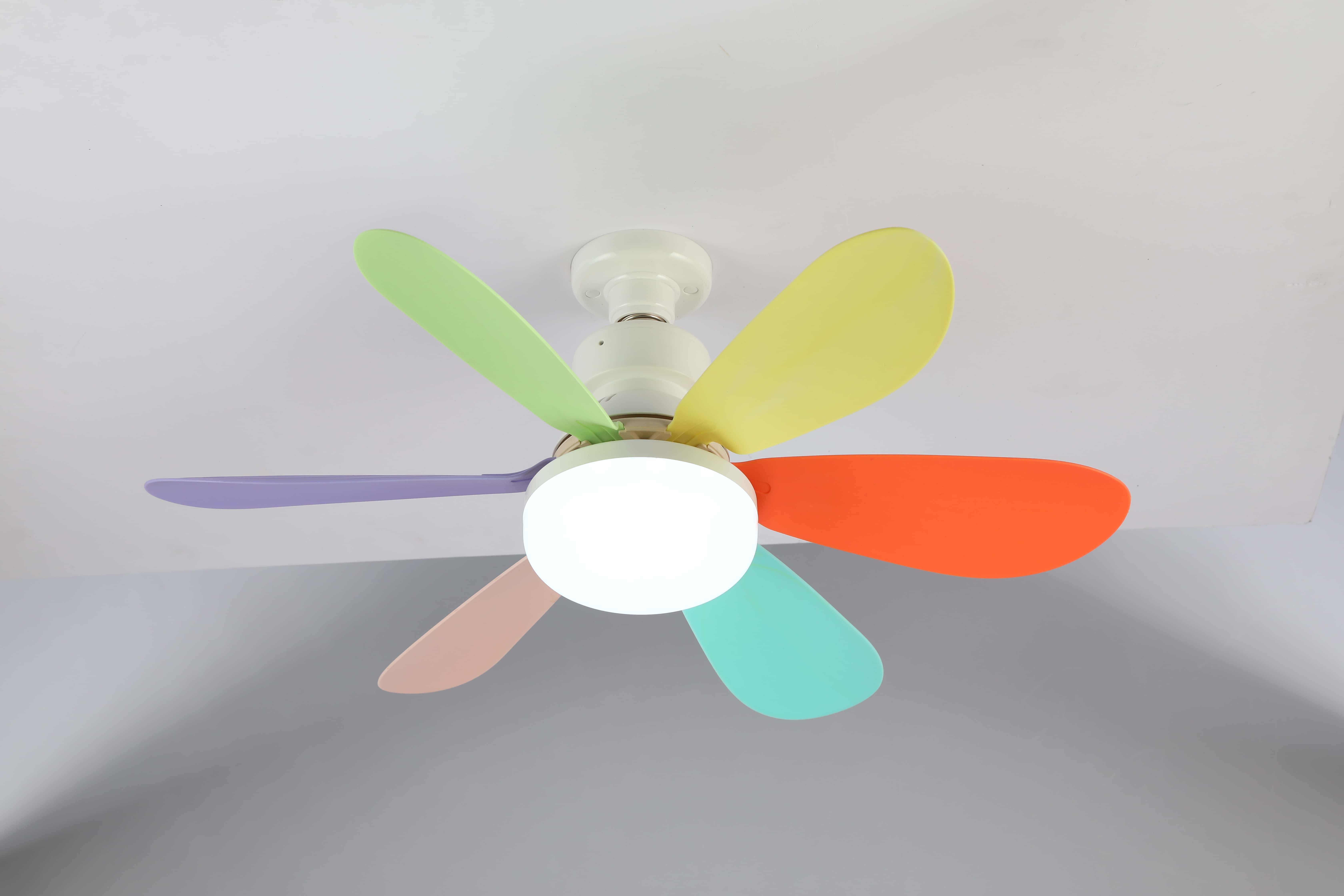 Ventiladores de techo Luz E27 LED 40W con función de atenuación remota Luz de ventilador de techo para dormitorio Garaje Estudio Cocina y uso doméstico: Naranja
