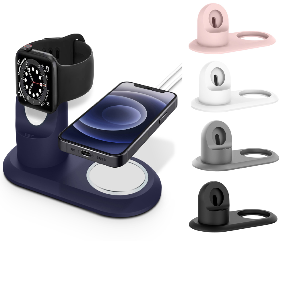 Skin Siliconen Charger Stand Houder Charging Station Dock Voor Apple Horloge Serie 1/2/3/4 44Mm/42Mm/40Mm/38Mm Voor Magsafe