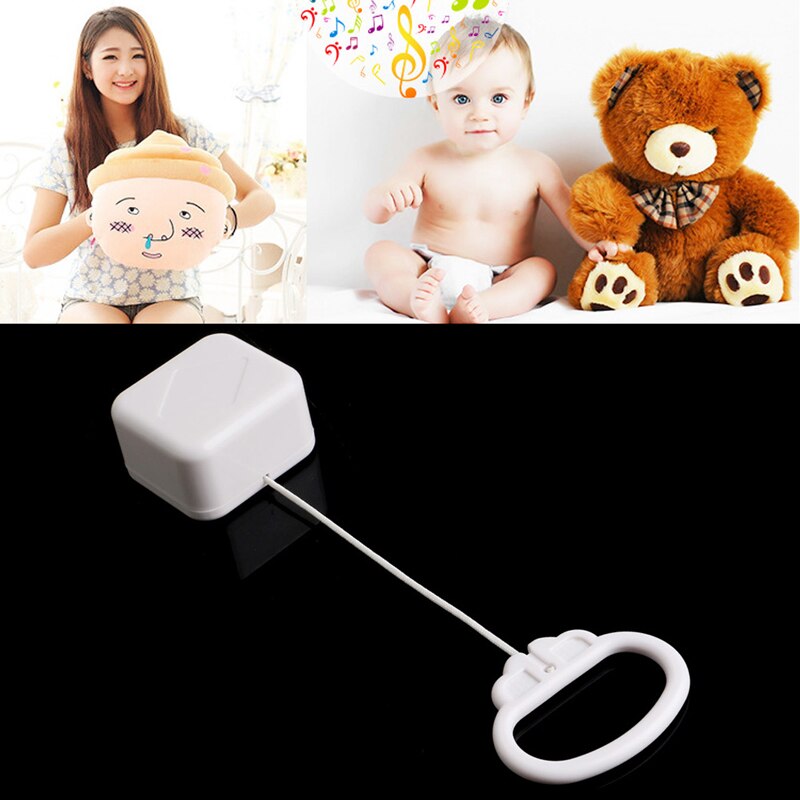 Pull String Cord Music Box White Baby Bed Bell Kids Toy Random Songs