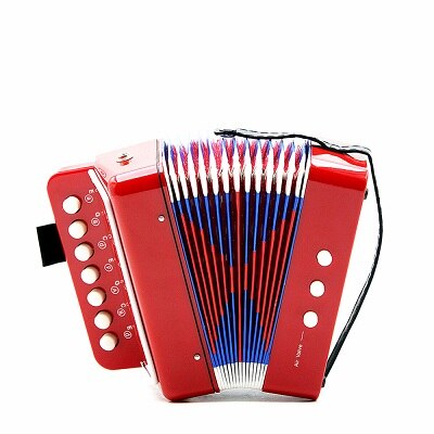 7-Key 2 Bass Mini Accordion Educational Musical Instrument Rhythm Band for Kids Black / Red / Blue(optional): Red