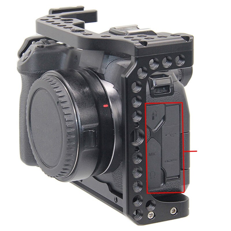 Camera Cage for Canon EOS R with Cold Shoe Mount Thread Holes for Magic Arm Microphone Attach