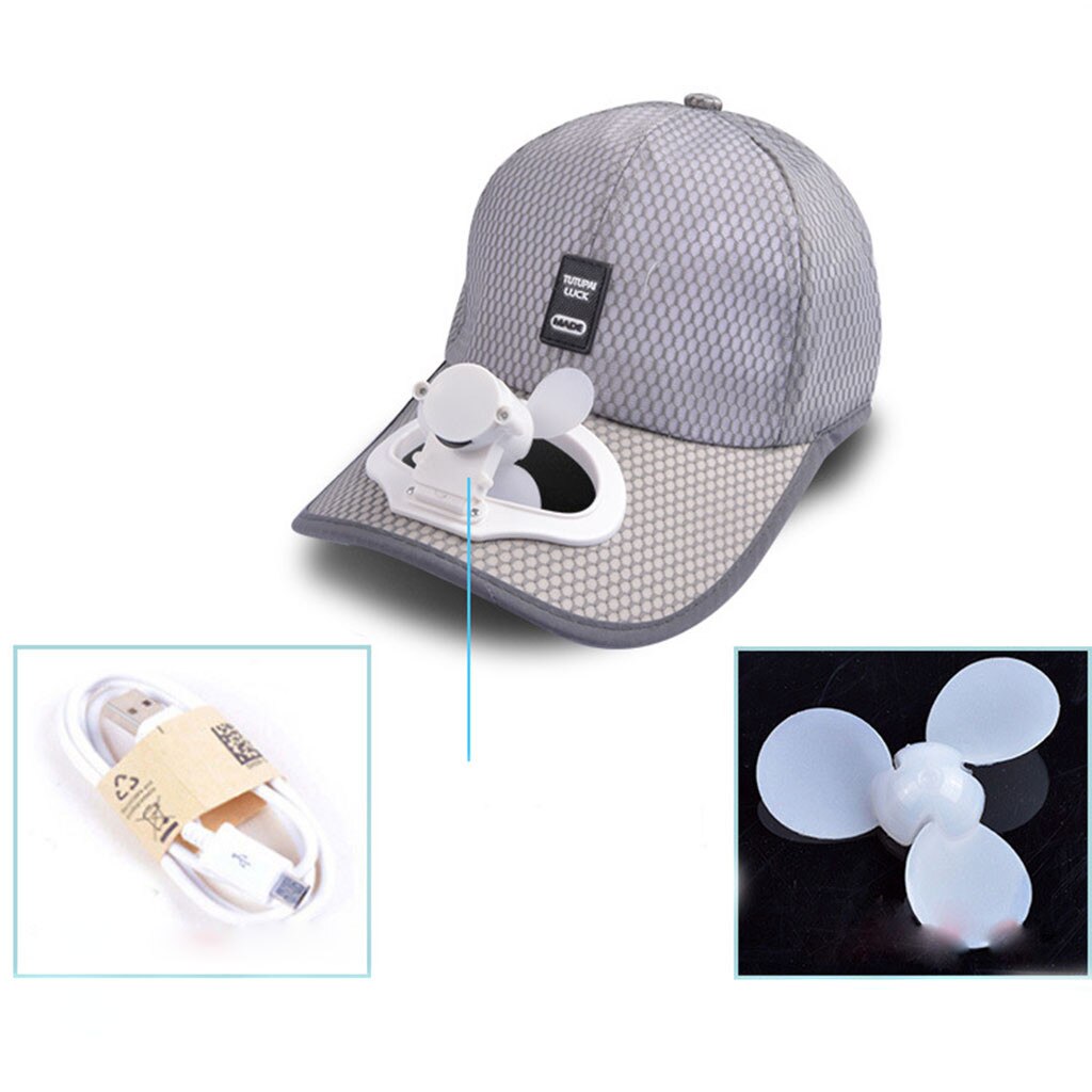 Jaycosin sommer ventilator køling baseball cap hat usb opladning åndbare skygge brand solcreme hat solhatte til kvinder july 12