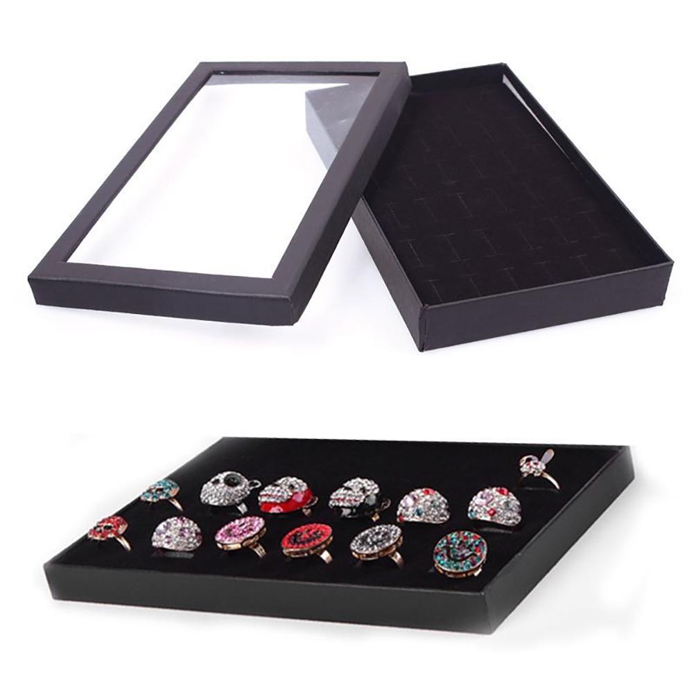 Jewelry Holder Transparent Jewelry Container 36 Slots Ring Display Holder Earring Jewelry Storage Box Organizer Sales