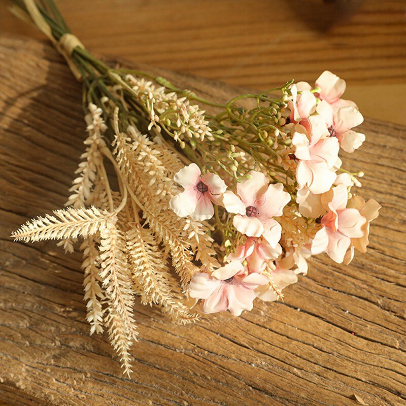 Artificial Bouquet,Represents The Freedom Of Small Wild Flowers Simulation Flower Home Decoration Wedding Holding,Wildflower 017: artificial pink