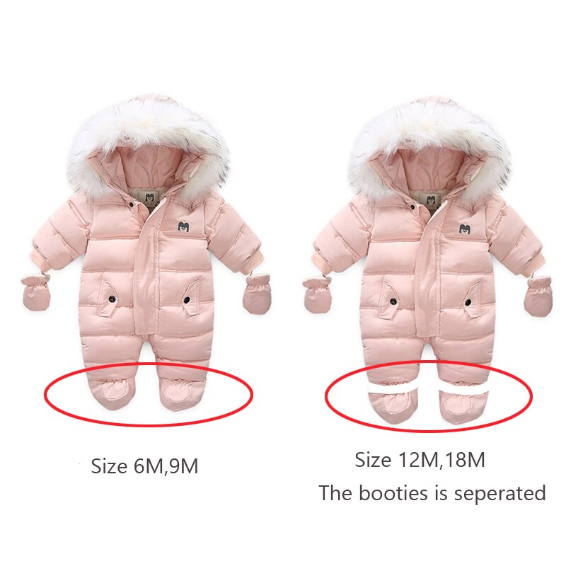 Baby Meisjes Kleding Pluche Voering Baby Romper Winter Dikke Peuter Overalls Baby Boy Jumpsuit Fur Hooded Onesie