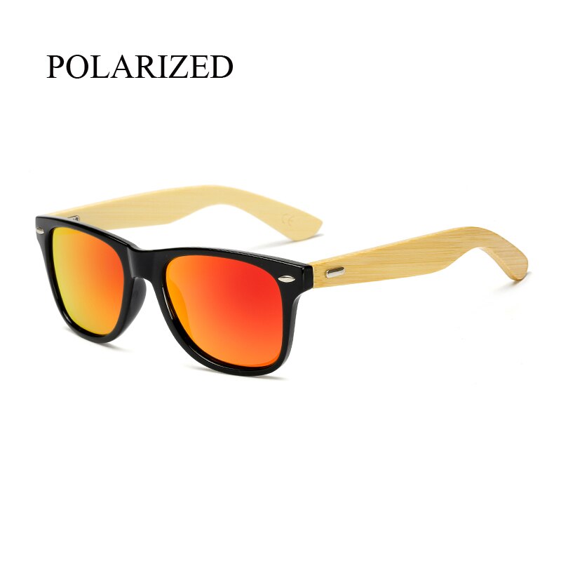 Gafas de sol polarizadas de madera de bambú cuadrado para hombre y mujer, gafas de sol Polaroid para hombre y mujer, gafas de sol retro hechas a mano de color rosa: KP1501 C55
