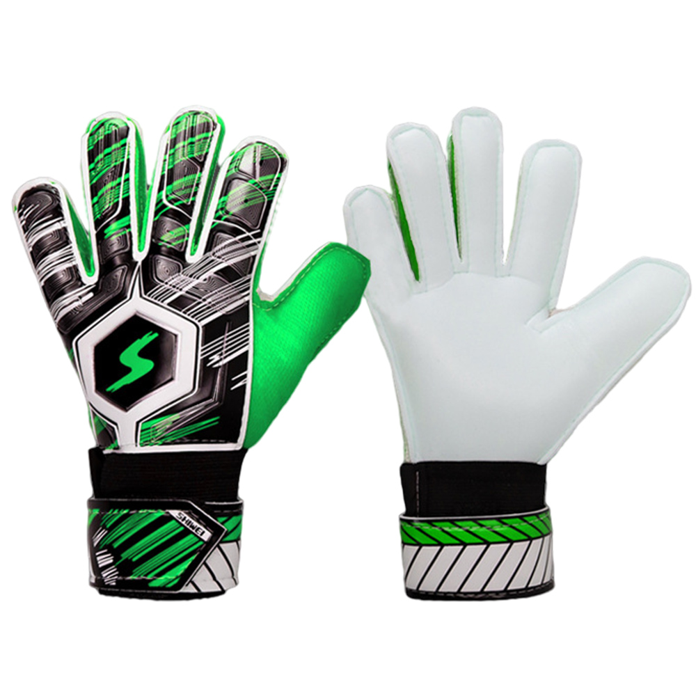 Kids Adult Football Goalkeeper Glove Full Finger Hand Protection Glove Training Soccer Gloves Football Keeper Protection Gloves: Green Size 9