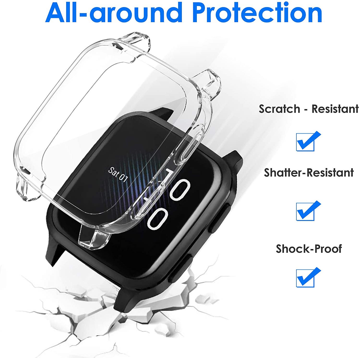 Protection Case For Garmin Venu SQ 2 Smart Watch Plating TPU Soft Cover Full Coverage Screen Protector Shell For Garmin Venu SQ