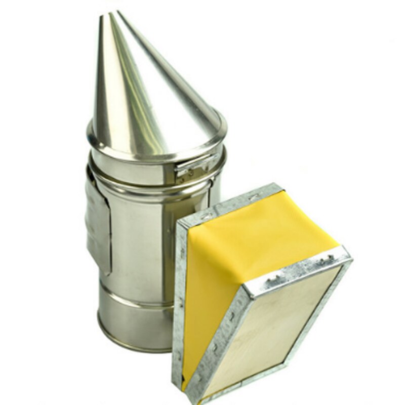 Herramienta de apicultura de acero inoxidable, ahumador DE COLMENA, hierro galvanizado con protección térmica, equipo de apicultura, 1 ud.