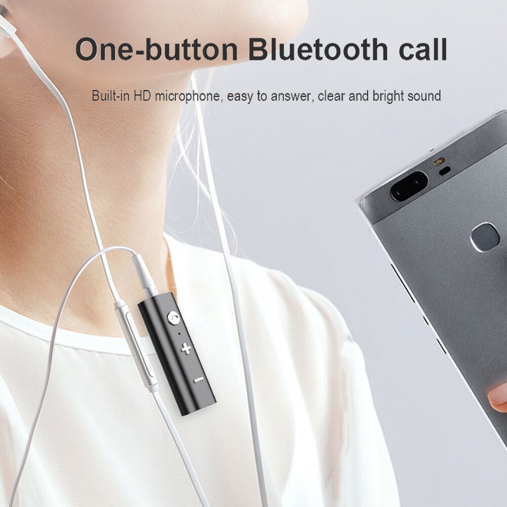 Audio Receiver Bluetooth 5.0 Adapter Kraag Clip 3.5Mm Jack Handsfree Aux Voor Wired Oortelefoon