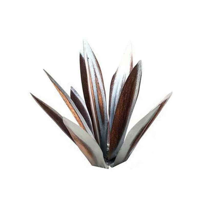 Simulation de plante d'agave artistique, Sculpture rustique en métal, bricolage, pour Patio extérieur, décoration de jardin, piquets de décoration de pelouse, Statue de maison: 27gray