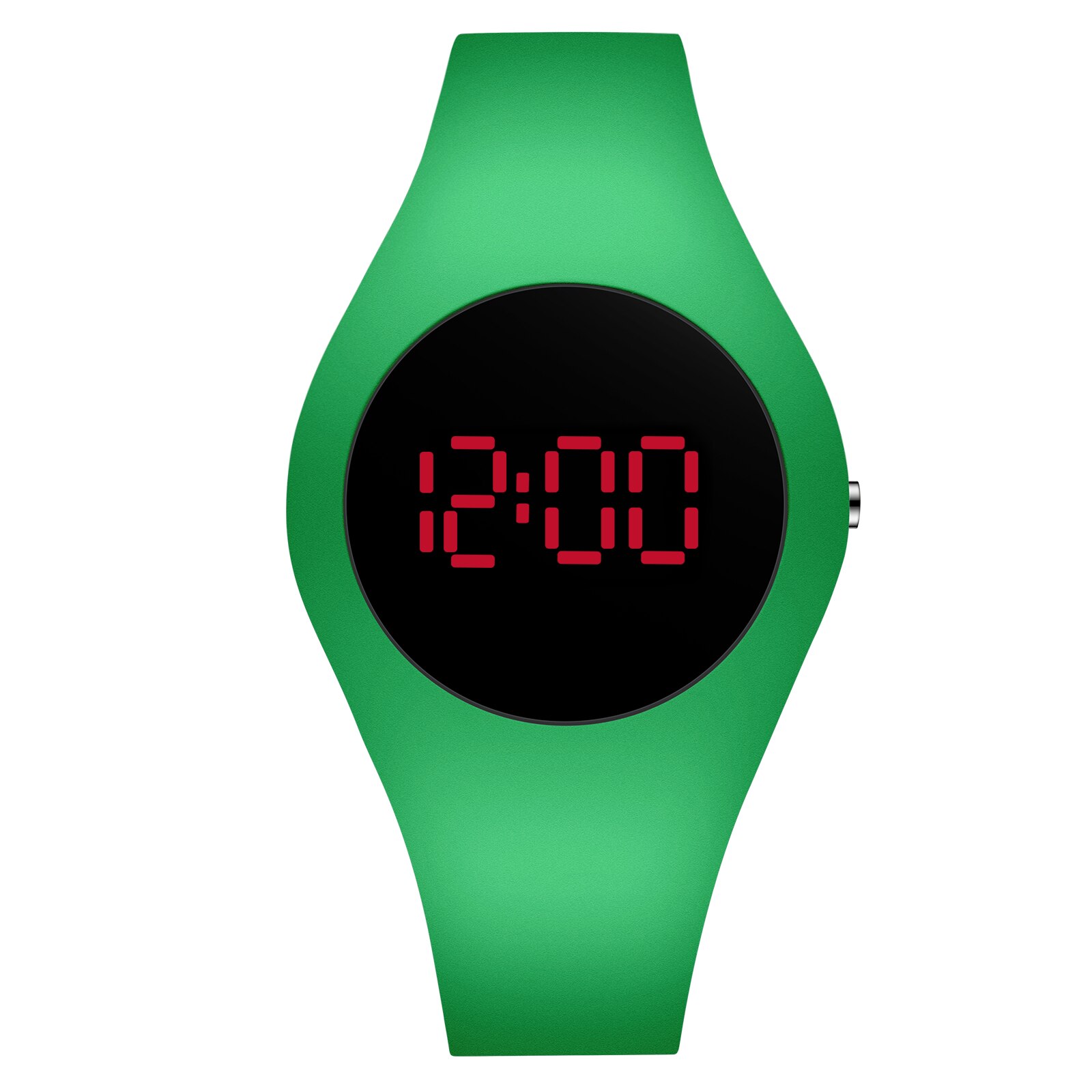 Reloj de para hombre, Ultra delgado, redondo, deportivo, reloj electrónico para estudiantes, reloj Digital impermeable para hombres, reloj Digital para mujer, reloj masculino: R1R-Green