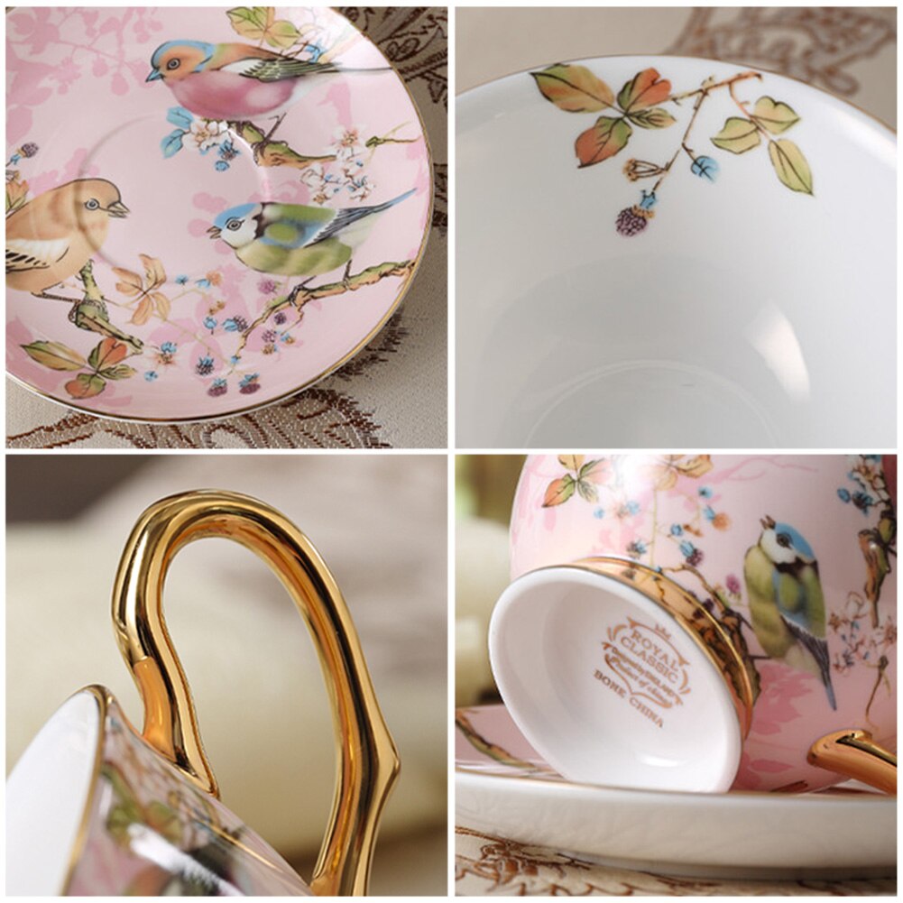 European Style Ceramic Coffee Cup Set With Saucer And Spoon High End Porcelain Tea Cup Set With Box For Afternoon Tea