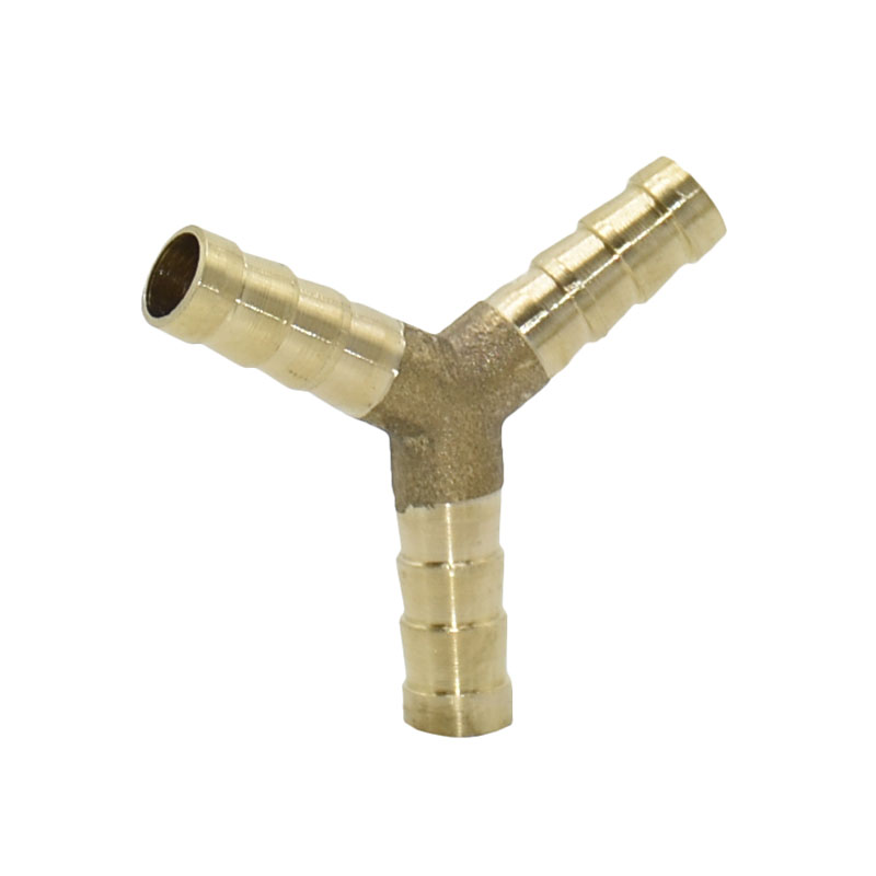 Mässing 8mm 10mm y koppling vattenklyv tee 3-- vägs rör snabbkoppling rörkopplingar 2 st