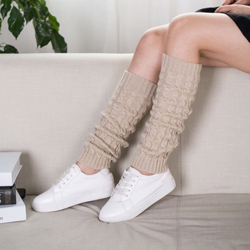 Women Winter Warm Leg Warmers Knitted Crochet Long Socks High Knee Socks Winter Warm Pashmina Cashmere Warm Legs Guantes #38