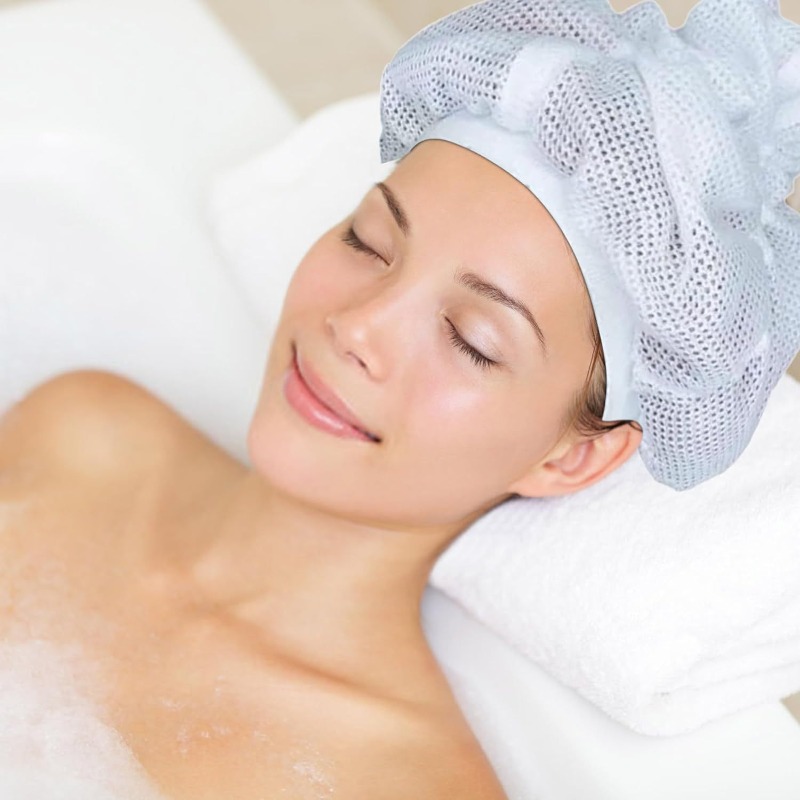 Netkap voor het drogen van krullend haar, verstelbare haarkap met trekkoord, geschikt voor het föhnen van lang haar, sneldrogende föhnkap, draagbaar.