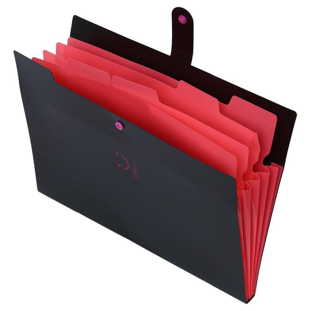 Stockage de papiers extensible taille 5 lettres pour école créative mignon accordéon A4 sac de dossier en plastique poche