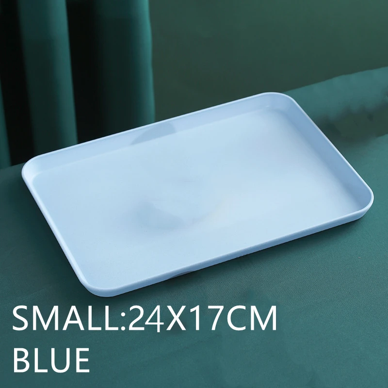 Bandeja Rectangular de paja de trigo, bandeja de pan ecológica, bandeja de almacenamiento de plástico, taza de comida, objeto pequeño, organizador para sala de estar, cocina: Castaño