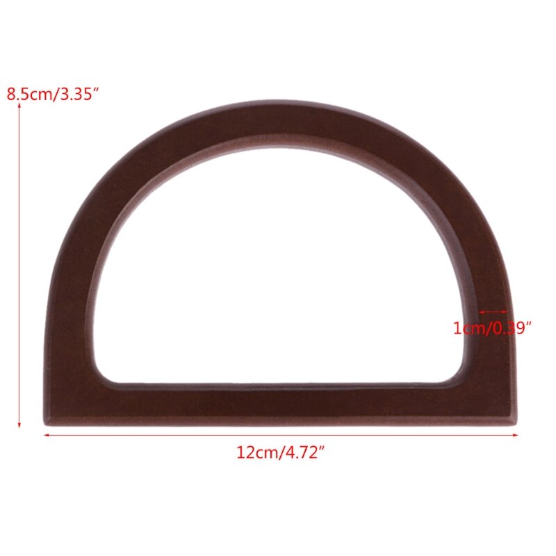 1pc Wooden Handle Replacement DIY Handbag Purse Frame Bag Accessories Style Wooden Bag Frame