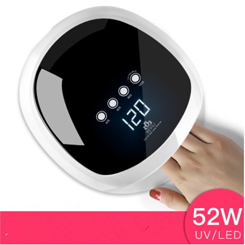 52 W Dual UV Lamp LED Nail Lamp Automatische sensing Nail Droger Manicure Tool Curing Gel Polish/60 s/90 s/120 Timer LCD display: white