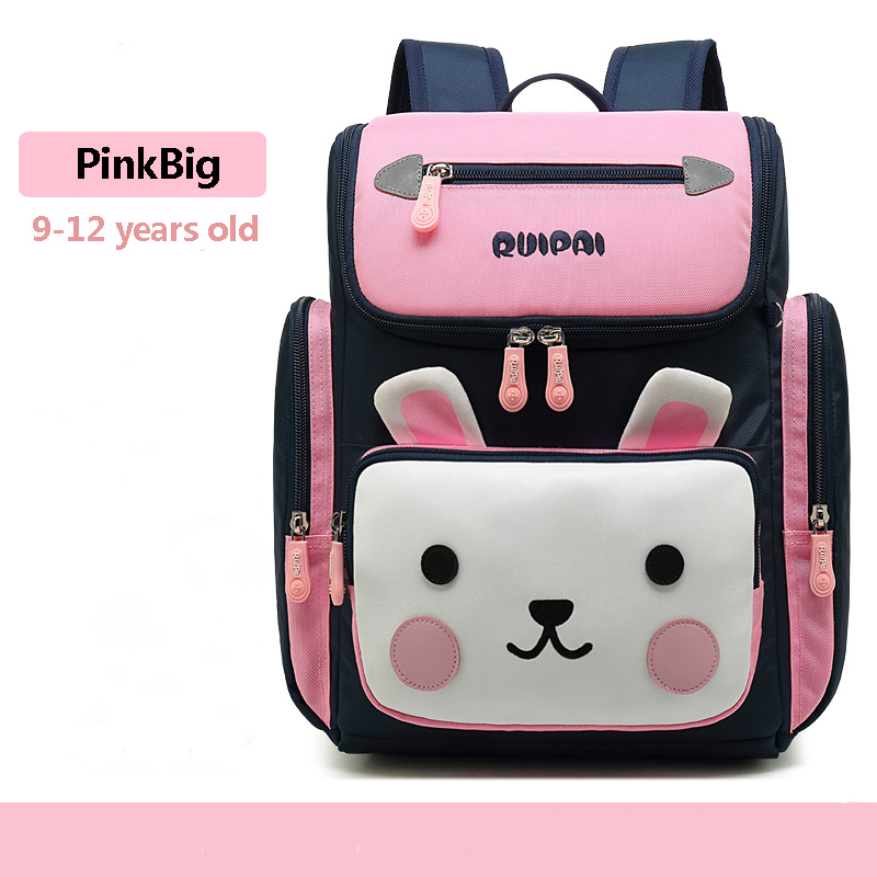 Edison enfants sacs d'école garçons filles sacs à dos scolaires orthopédiques enfants cartables sacs à dos imperméables école primaire sac à dos: Pink Big