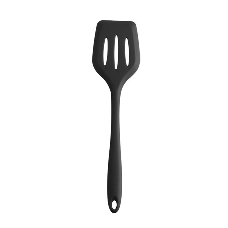 Silicone Kitchenware Cooking Utensils Set Non-stick Cookware Spatula Beaters Handle Kitchen Cooking Tool Set: Black 6