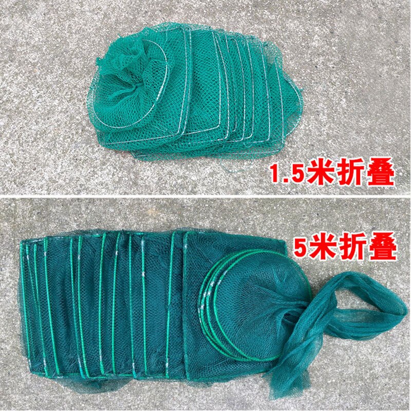 Hands behind the trap net cage shrimp nets automatic folding long party eel cage net cage