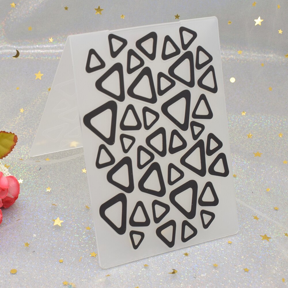 Geometric Triangle Pattern 3D Embossing Folders for DIY Scrapbooking Paper Card Making Plastic Embossing Template Stencil