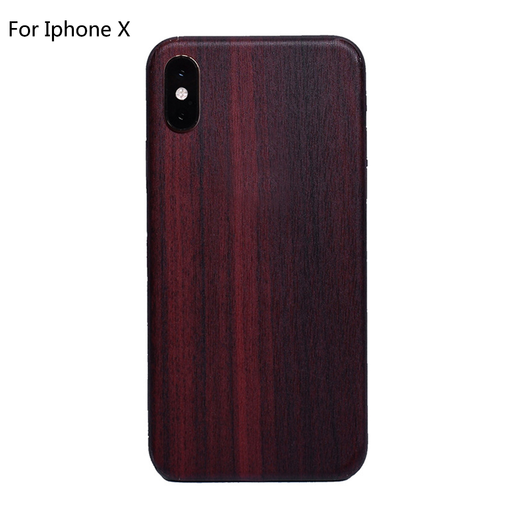 Película Anti arañazos de PVC Vintage cubierta completa removible de grano de madera teléfono pegatina accesorios pieles de protección trasera para IPhone X Xr